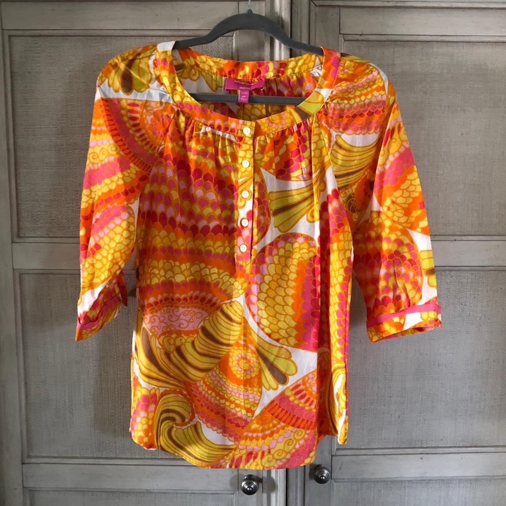 Banana Republic colorful 3/4 Sleeves Blouse